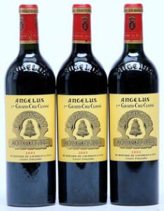3 bts. Château Angelus, Saint-Émilion 1. Grand Cru Classé 2003 A hfin.
