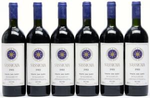 6 bts. Sassicaia IGT, Tenuta San Guido 1981 AB ts.