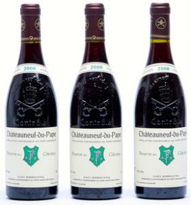 3 bts. Chateauneuf-du-Pape, Réserve des Célestins, Bonneau 2000 A hfin.