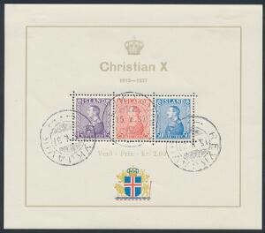 1937. Chr.X Regeringsjubilæum. Stemplet blok. Facit 2500