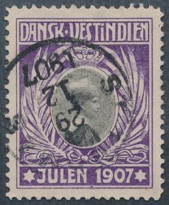 1907. Smukt mærke annulleret ST. THOMAS 29.12.1907