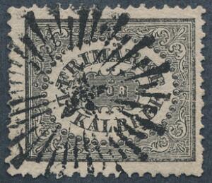 1856. Lokalmærke, 1 Sk.Bco, sort. Smukt mærke med nydeligt og rent stjernestempel