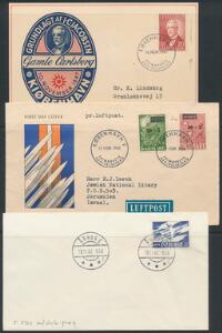 1947-62. 3 FDC med varianter afa 305x, 359x og 391F m. dobbeltpræg.