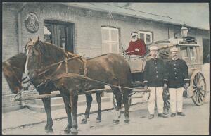 Rønnede Postkontor med Postvogn og Bude, 1919