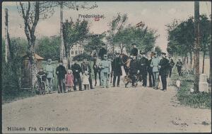 Frederikshøj. Hilsen fra Grændsen. Flot koloreret, 1911