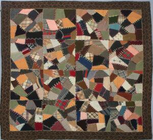 Amerikansk quilt, Crazy . Pensylvania, Ca. 1890.  205 x 200.