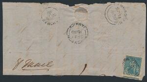 1859. Brevdel fra Barbados via St. Thomas til Jamaica