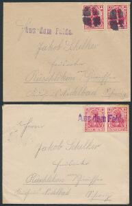 Tyskland. 1917. 2 interessante feltpostbreve