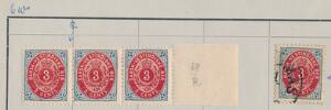 1898. 3 cents. Ovalfejl Streg i R. Enkeltmærke og 3-stribe