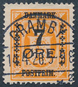 1926. 71 øre, orange. Luxus stemplet GRAMBY 14.4.26.