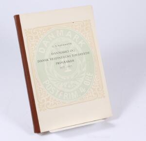 Litteratur. Danmarks og Dansk Vestindiens Tofarvede Frimærker 1870-1905. Bind 3. Af G.A. Hagemann. Luxusudgaven. Med dedikation af forfatteren.