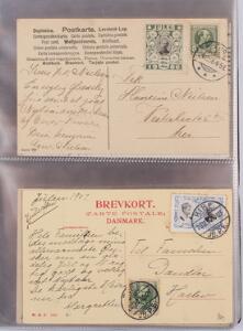 Danmark. JUL. Samling postkort fra perioden 1905-1977 i ringbind. I alt ca. 70 stk. - alle med julemærker.