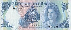 Cayman Islands, 50 Dollars L 1974 1987, Pick 10a