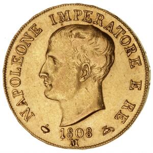 Italien, Kingdom of Napoléon, 40 Lire 1808 M, F. 5, kanthak
