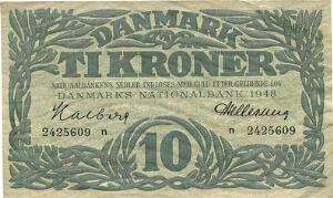 10 kr 1948 n, Halberg  Hellerung, Sieg 122, DOP 131