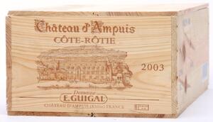 12 bts. Cote-Rôtie, Château dAmpuis, Guigal 2003 A hfin. Owc.