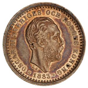 Sverige, Oscar II, 5 kr 1883, SM 35, F 95
