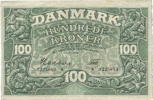 100 kr 1948 h, nr. 7225643, Halberg  Friis, Sieg 126, DOP 135