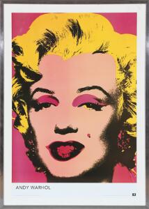 Andy Warhol Marilyn Monroe. Usign. Plakat i farver. Bladstørrelse 91 x 61.