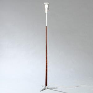 Dansk design Stel til standerlampe med profileret stamme af palisander med montering samt trepas fod af matforkromet stål.