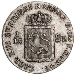 Norge, Carl XIII, 8 skilling 1817 IGP, NM 1A, kanthak