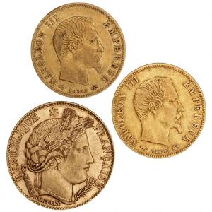 Frankrig, 10 Francs 1899A, F 594 5 Francs 1859A2, F 578A. 3