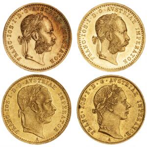 Østrig, Franz Joseph, 1848-1916, Ducat 1856, 1866, 1894, 1914, F 490, 492, 493. 4