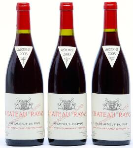 3 bts. Chateauneuf du Pape Reserve, Chateau Rayas 2003 A hfin.