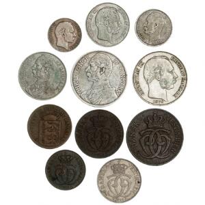 Dansk Vestindien, Christian IX, lille samling bestående af 11 forskellige mønter i forskellige kvalitet