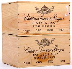 12 bts. Château Croizet Bages, Pauillac. 5. Cru Classé 2001 A hfin. Owc.