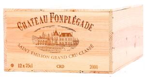 12 bts. Château Fonplégade, Saint-Émilion Grand Cru Classé 2001 A hfin. Owc.