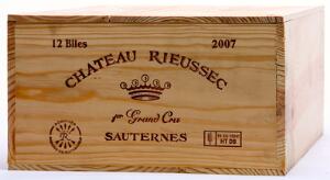 12 bts. Château Rieussec, Sauternes. 1. Cru Classé 2007 A hfin. Owc.