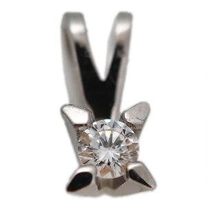 Diamantvedhæng af 14 kt. hvidguld prydet med brillantslebet diamant på ca. 0.08 ct. L. ca. 8 mm.