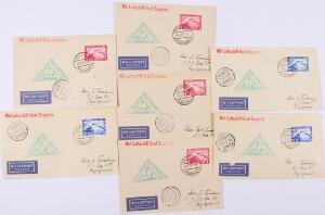 Tyskland. 1931. 7 breve og brevkort med 1 RM og 2 RM Zeppelin, alle fra Islandfahrt 1931