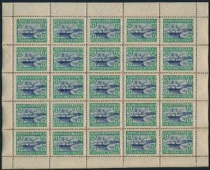 1905. St. Thomas Havn. 1 Fr. grønblå. Sjældent postfrisk HELARK. AFA 10000