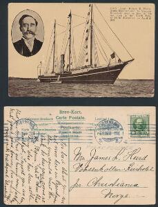 1909. Postkort fra Peary ekspeditionen  postkort med skibet Roosevelt