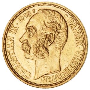 Dansk Vestindien, Christian IX, 20 francs  4 daler 1905, F 2, H 30