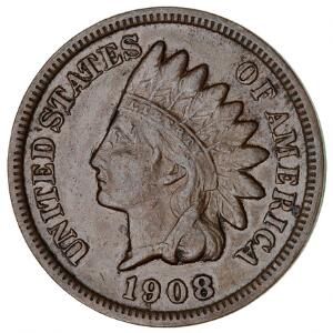 USA, 1 cent 1908S, KM 90a