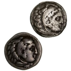Antikkens Grækenland, makedonske kongedømme, Alexander III, den Store, 336-323 f.Kr., to Drakmer