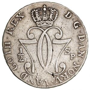 Norge, Christian VII, 12 speciedaler 1776, NM 17, H 3, let pudset, ar