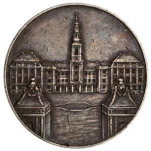 Christian X, medaille over rejsegildet på Christiansborg 28 oktober 1916 i lyst metal, 37 mm