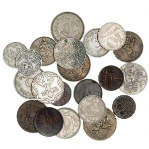 Danzig, Estland, Letland og Lithauen, samling på 21 mønter fra før 2. verdenskrig