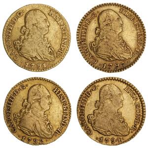 Spanien, Carlos IV, 1788-1808, Escudo 1791, 1792, 1794, 1794, Madrid, F 298. 4