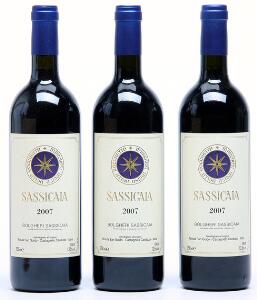 3 bts. Sassicaia IGT, Tenuta San Guido 2007 A hfin.