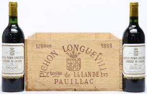 5 bts. Château Pichon Longueville Comtesse, Pauillac. 2. Cru Classé 1986 A-AB bn. Owc.