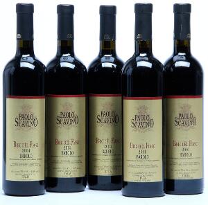 3 bts. Barolo Bric dël Fiasc, Paolo Scavino 2001 A hfin.  etc. Total 5 bts.