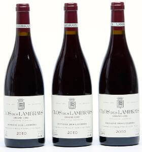 3 bts. Clos des Lambrays Grand Cru, Domaine des Lambrays 2010 A hfin.