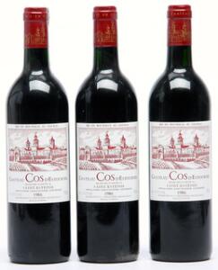 3 bts. Château Cos d Estournel, Saint - Estephe. 2. Cru Classé 1986 A hfin.