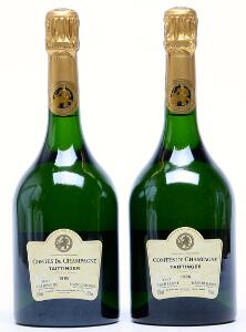 2 bts. Champagne Blanc de Blancs Comtes de Champagne, Taittinger 1996 A hfin.