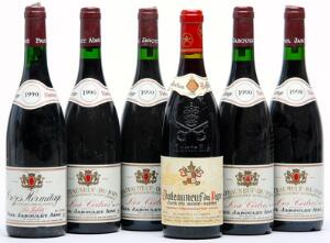 4 bts. Chateneuf-du-Pape Les Cedres, Paul Jaboulet Aine 1990 A hfin.  etc. Total 6 bts.